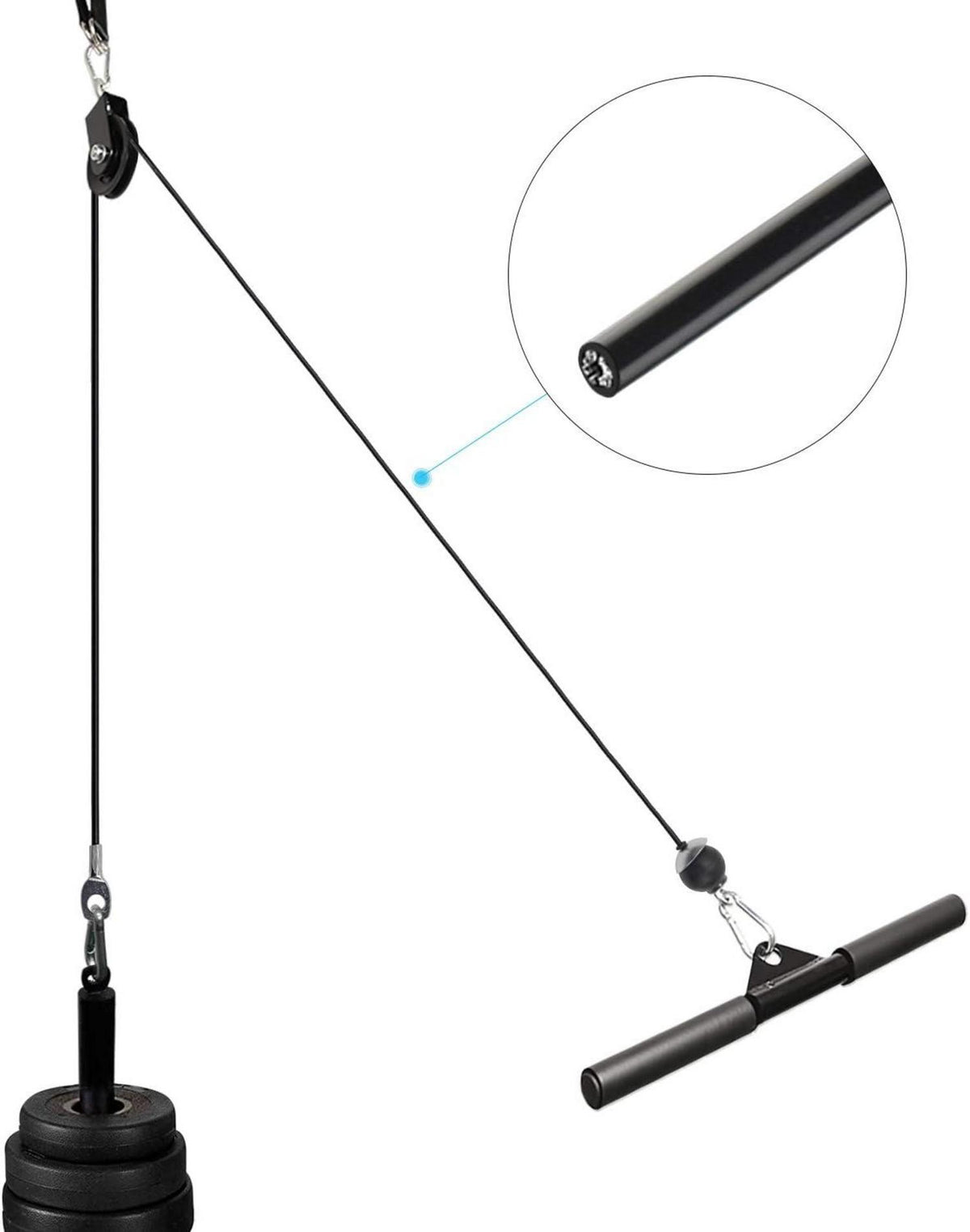 LFJ Gym Kabel Draht Fitness Stahlseil Latzug Kabelzug Home Gym 3m mit Schwerkraftkugel