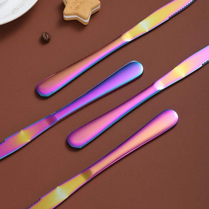 Steakmesser Set 8tlg Regenbogen Edelstahl Scharf Besteck