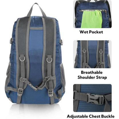 WATERFLY 30L Faltbarer Rucksack mit Nassfach: Leichter
