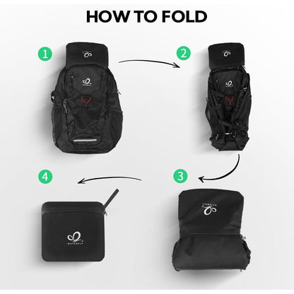 WATERFLY Faltbarer Wanderrucksack 30L: Leichter Daypack mit
