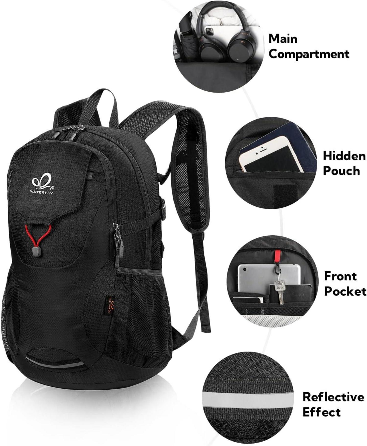 Ultraleichter Faltbarer Wanderrucksack mit Nassfach 30L