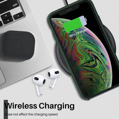 iPhone XS/X Silikon Case Dünn Flüssig Handyhülle Schutz Zyperngrün
