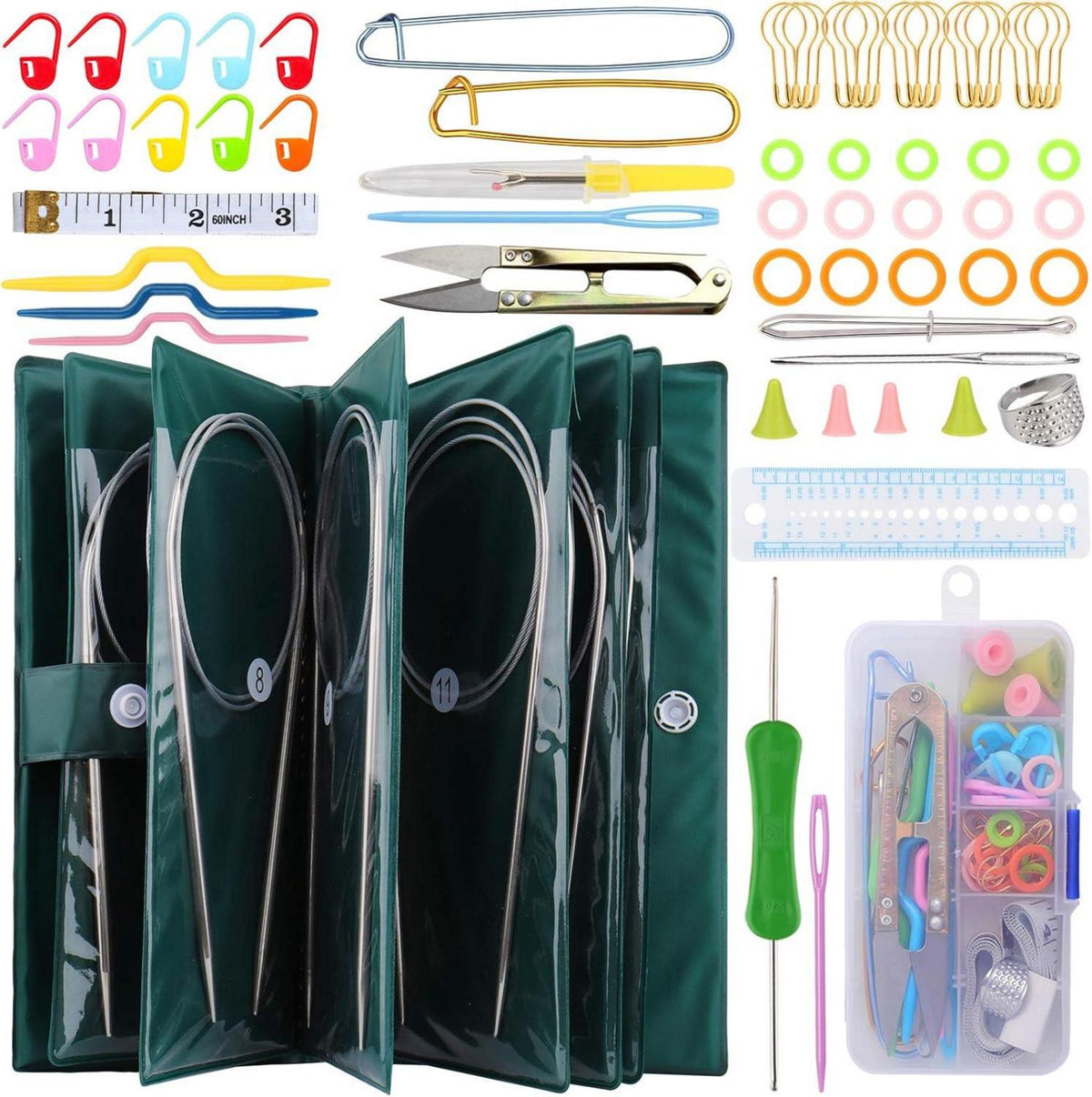 Rundstricknadeln Set mit Zubehör und Etui, für Stricker & Anfänger