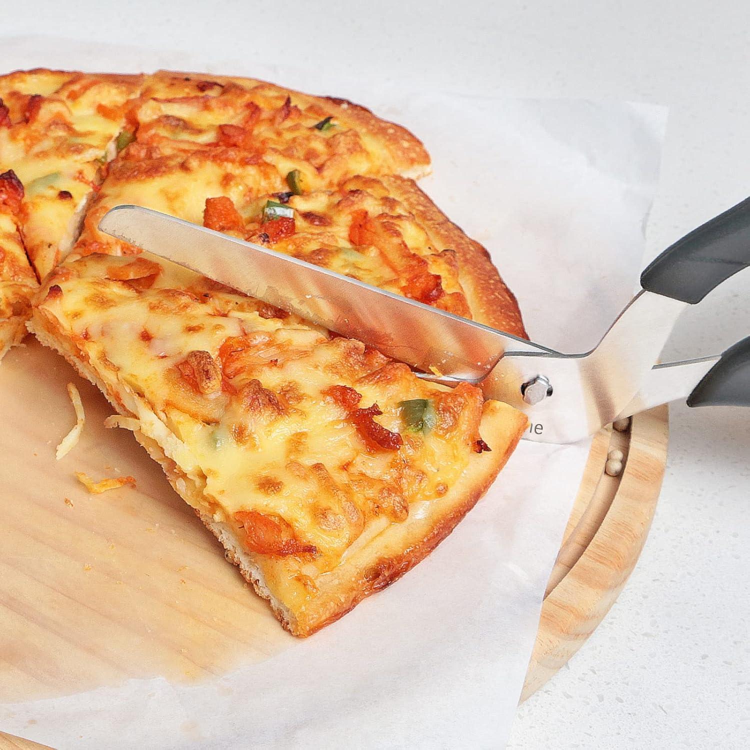 Pizzaschere Edelstahlklinge Lebensmittelqualität Weicher Griff 27CM Schwarz/Rot