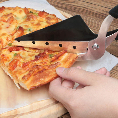 Pizzaschere Edelstahl Griff Multifunktionale Küchenschere 27cm Schwarz Rot