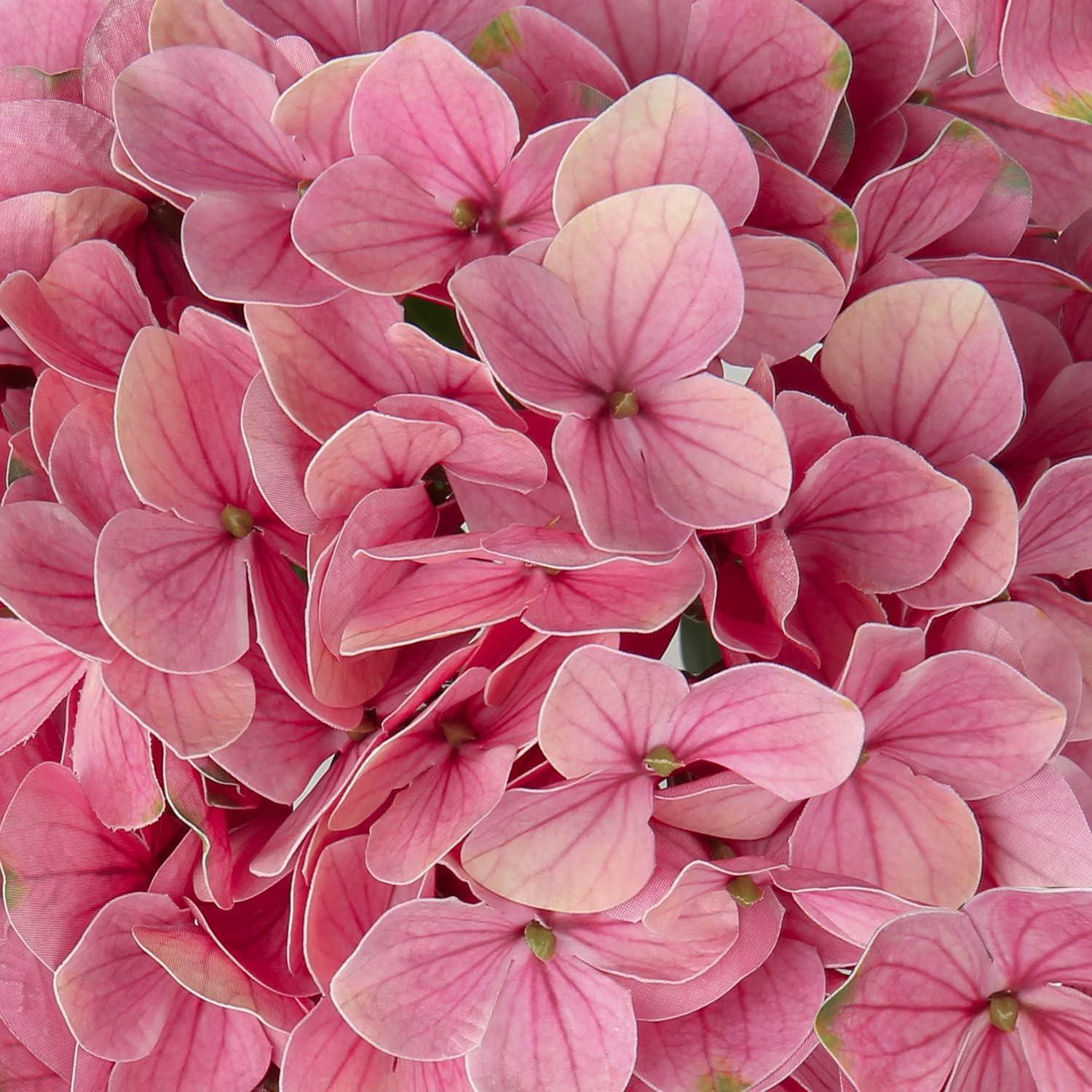 Künstliche Hortensie Real-Touch Kunstblumen 2er Set Light Coral