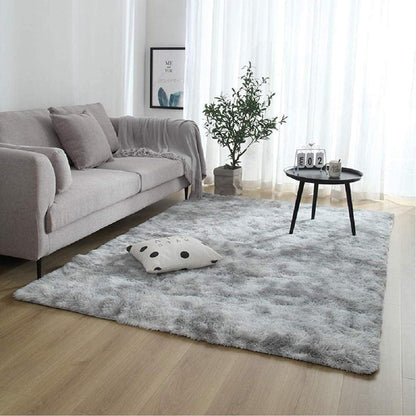 Flauschiger Shaggy Teppich Anti-Rutsch 120 x 160 cm Hellgrau