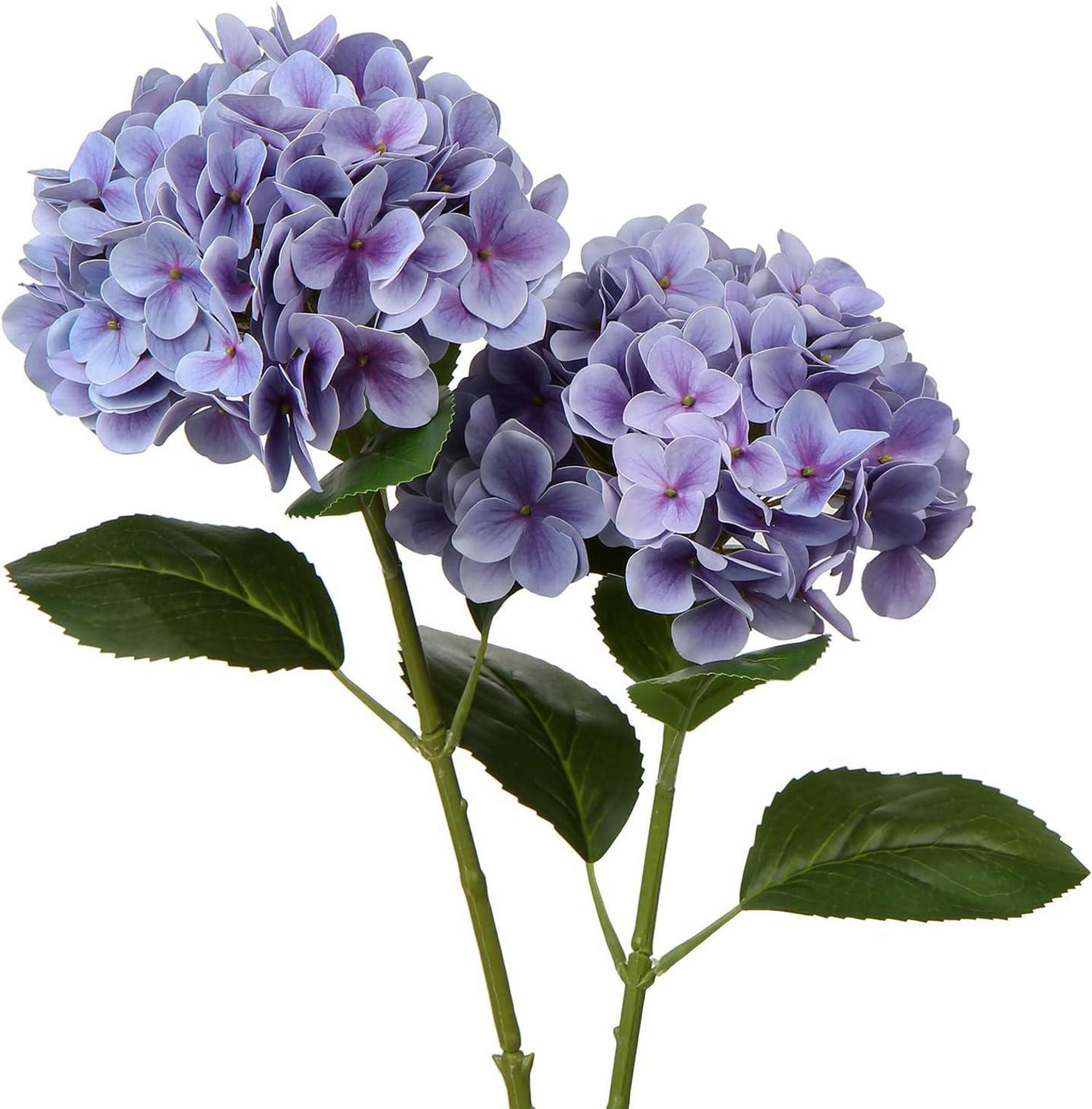 Künstliche Real-Touch Hortensienblumen 2 PCS Medium Purple