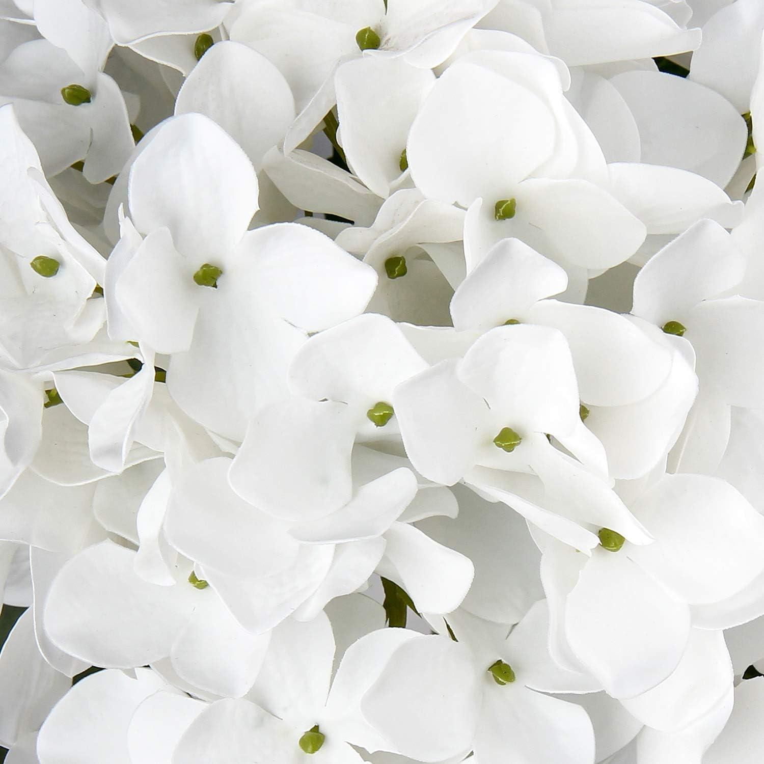 Hortensie Kunstblumen Real-Touch Hydrangea 63cm Mint Cream 2er Set