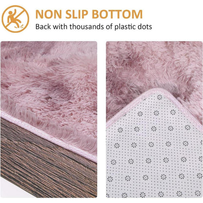 Flauschiger Teppich Rosa 120x160 cm - Weicher Wohnzimmerteppich