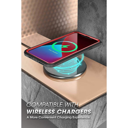 iPhone 12/12 Pro Hülle mit Gürtelclip & Displayschutz, Rot