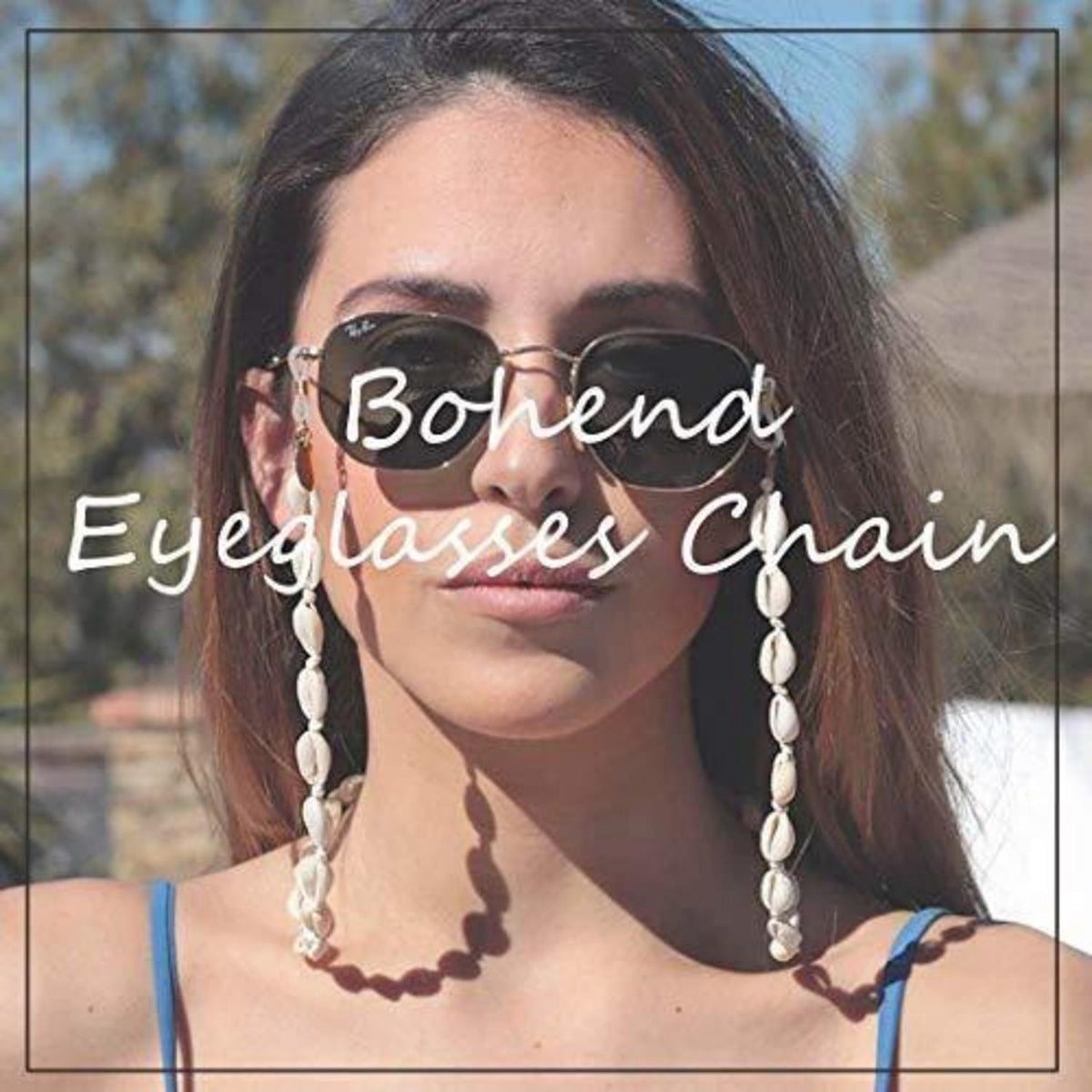 Goldene Perlen Sonnenbrillen Kette – Gesichtsmaskenband 68cm