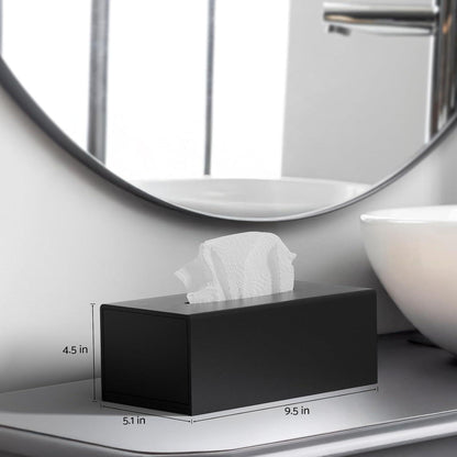 Acryl Taschentuchbox Schwarz – Magnetabdeckung für Bad & Co.
