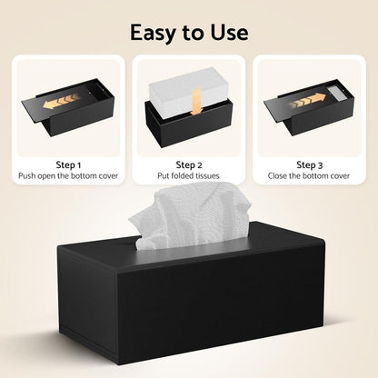 Acryl Taschentuchbox Schwarz – Magnetabdeckung für Bad & Co.