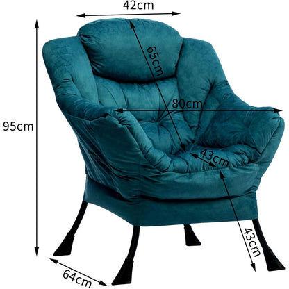Ohrensessel Relaxsessel Blau Grün – Bequemer Lesesessel