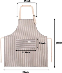 3er Set Veraing Baumwolle Leinen Schürze mit Taschen