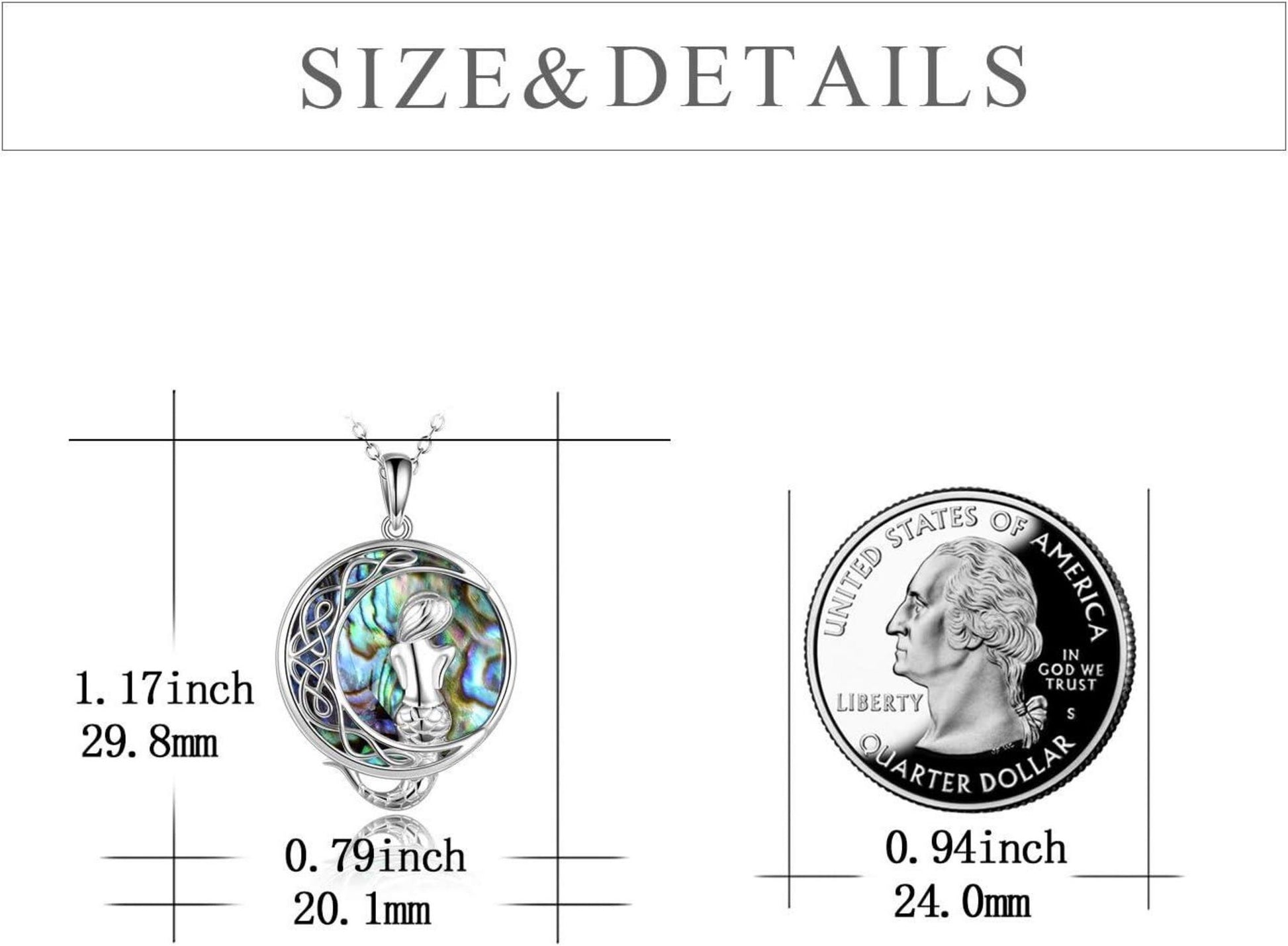 Meerjungfrau Halskette 925 Silber Abalone Anh?nger Schmuck