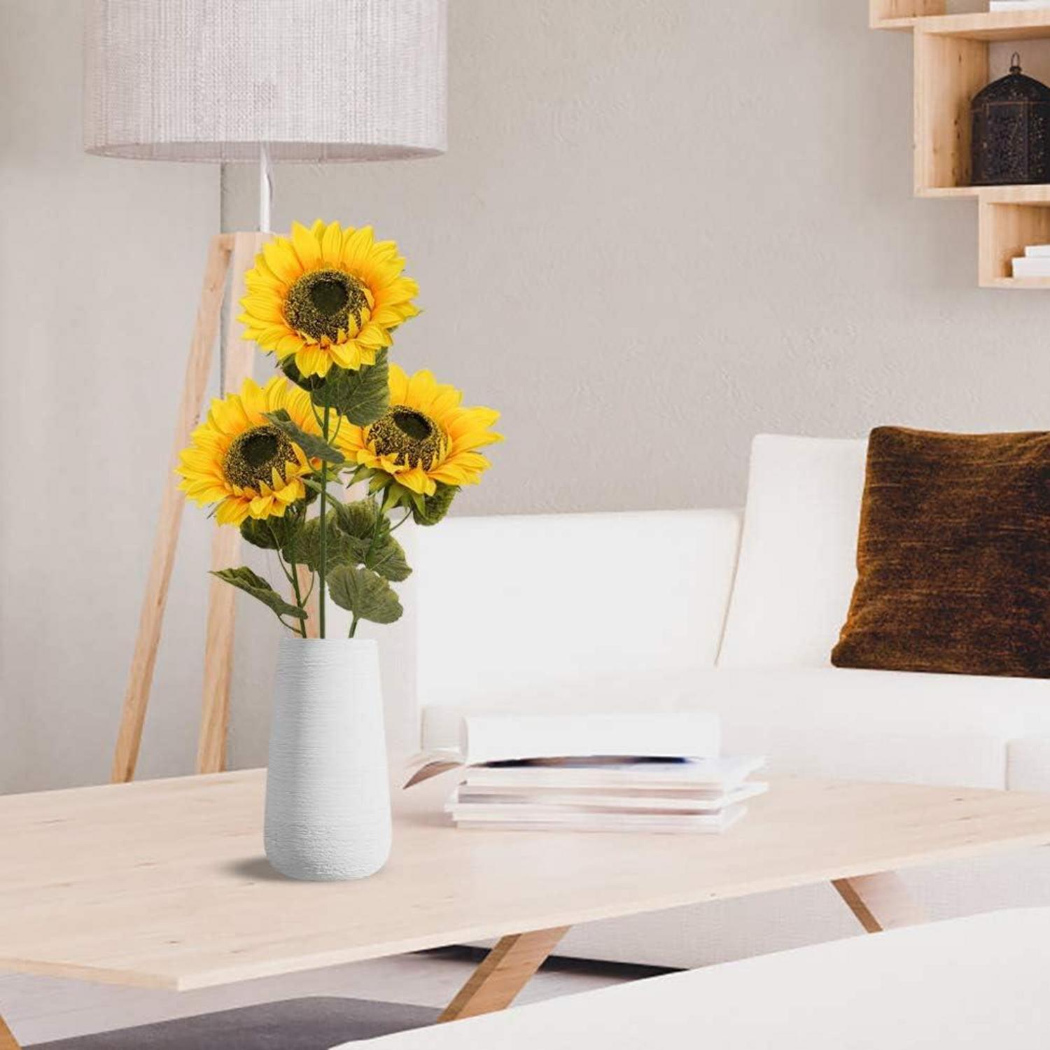 Künstliche Sonnenblumen Groß Kunstblumen Deko Seidenblumen Hochzeit 4 Stück