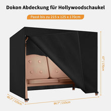 Dokon 3-Sitzer Hollywoodschaukel Abdeckung Wasserdicht 600D