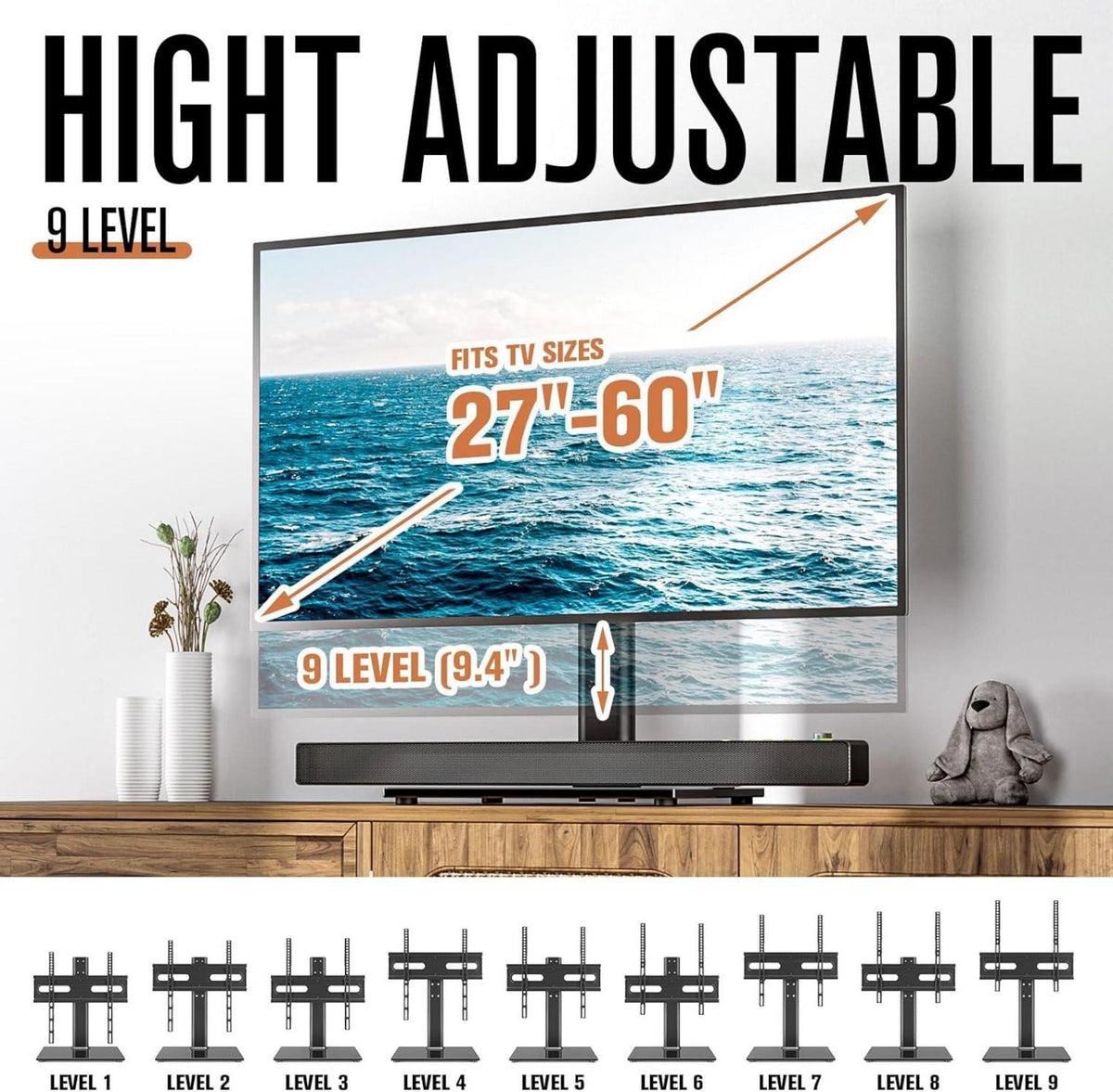 Universal TV-Ständer 27-55 Zoll LCD-LED höhenverstellbar mit