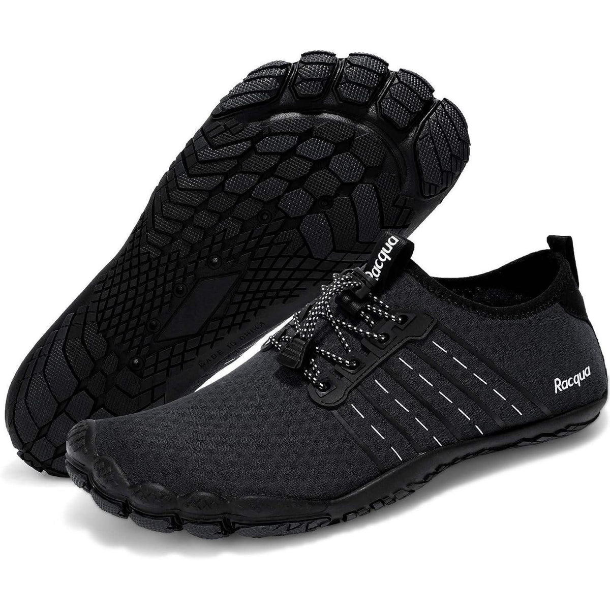 Aqua Schuhe Herren Damen Schnelltrocknend Barfußgefühl Schwarz