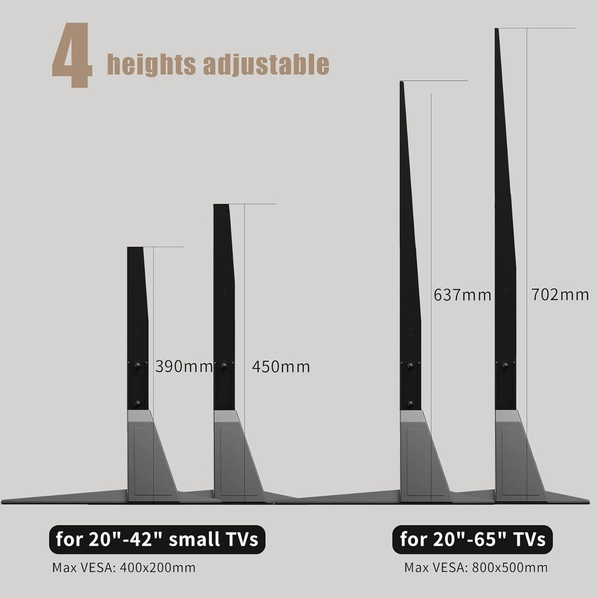 Universal TV Standfuß höhenverstellbarer Ständer für 22-65 Zoll LCD