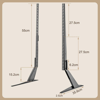 Höhenverstellbarer Universal TV Standfuß für 22-65 Zoll Fernseher VESA 75x75mm bis 800x400mm bis zu 50kg