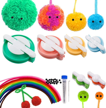 Pompom Maker Set mit 6 Größen Fluff Ball Weaver Wolle Stricken