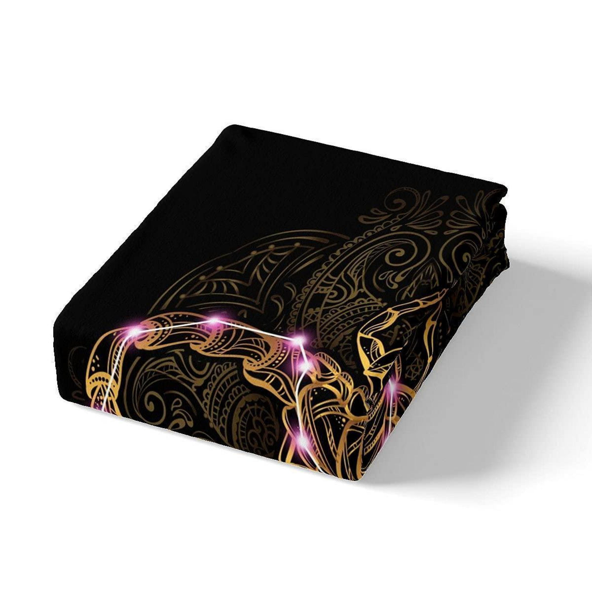 Exotischer Bettbezug Set Schwarz Gold Mandala Retro Stil 220x240