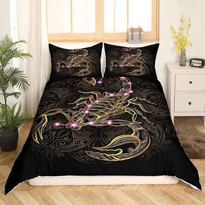 Golden Scorpion Bettwäsche-Set – Exotisch & Retro Schlafzimmer