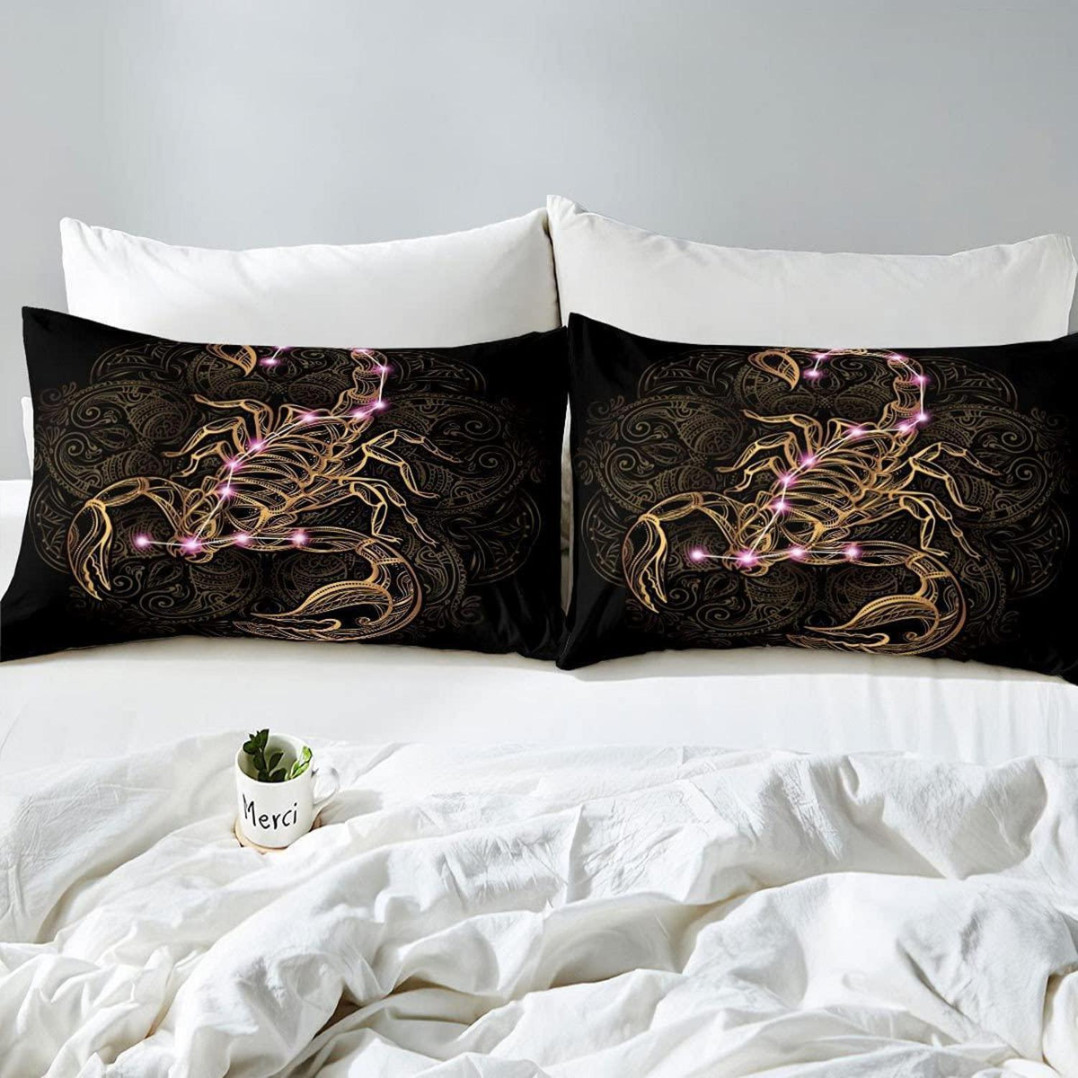 Golden Scorpion Bettwäsche-Set – Exotisch & Retro Schlafzimmer