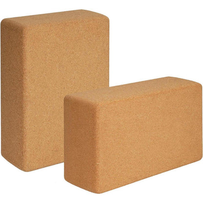 Yoga Block Kork 2er Set Naturkork Blöcke Pilates Übungen