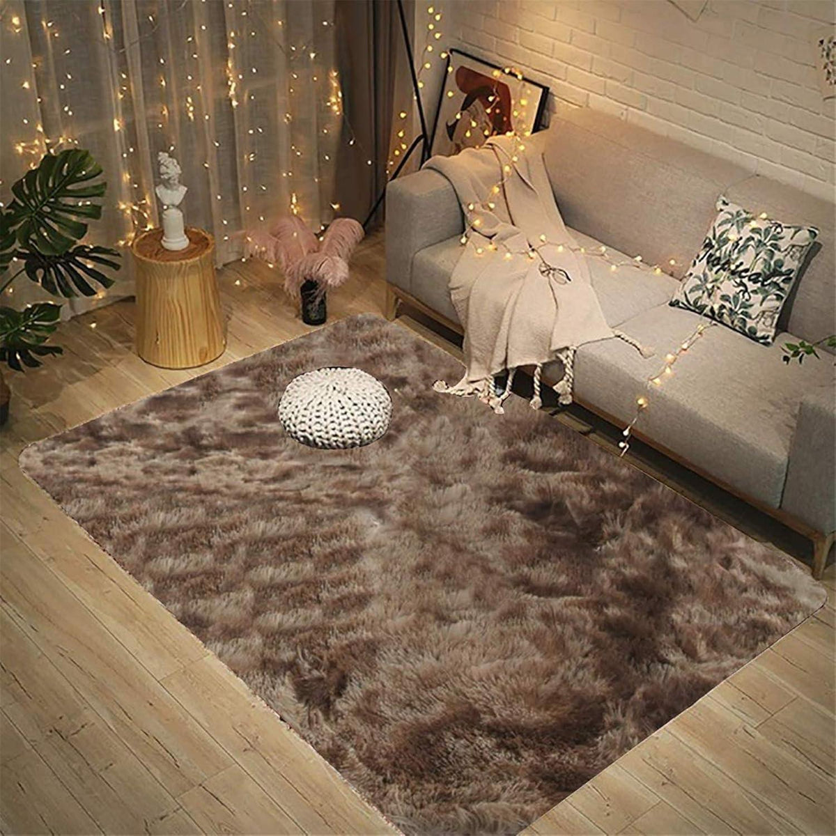 Flauschiger Shaggy Teppich Bunte Batik 150 x 240 cm