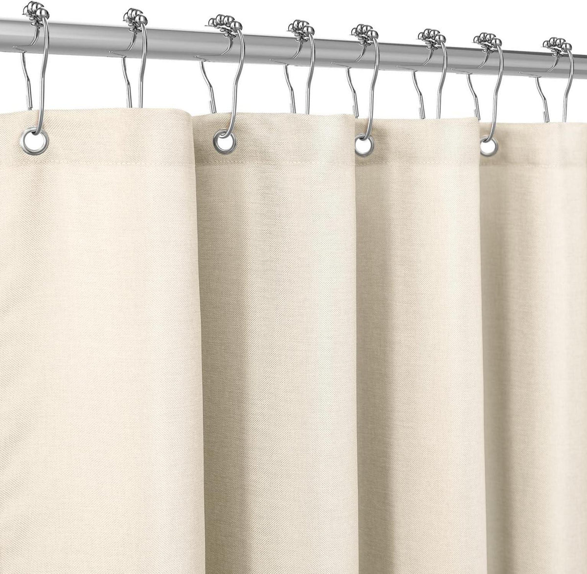 Leinen Duschvorhang Metallringe Anti Schimmel Textil Wasserdicht