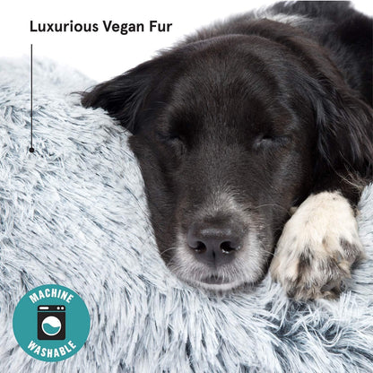 Rundes Hundebett Donut – Grau, 90x90x20cm