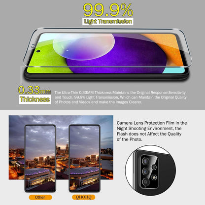 Panzer Schutz Glas Samsung Galaxy A52 4G 5G A52S 5G, 3 Stück Kamera Panzerfolie