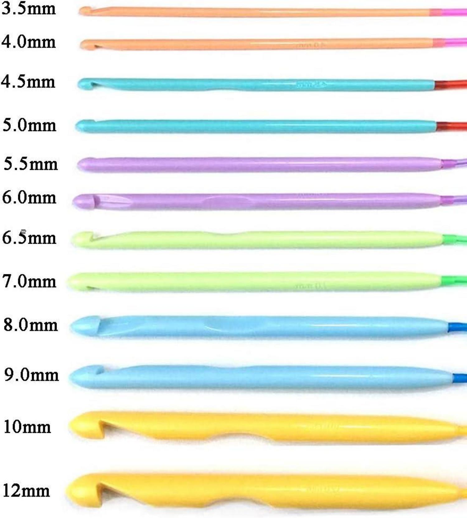Tunesische Häkelnadeln Set 12 Stk Bunt Seil Afghan Häkelnadeln 3,5-12mm