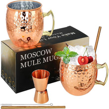 Moscow Mule Kupferbecher Set 530 ml 304 Edelstahl 7-teilig