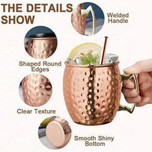 Moscow Mule Kupferbecher Set 530 ml 304 Edelstahl 7-teilig
