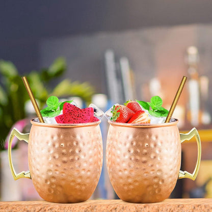 Moscow Mule Kupferbecher Set 530 ml Edelstahl lebensmittelecht