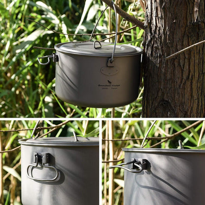 Titantopf Camping 750ml - 1300ml mit Deckel & Griff