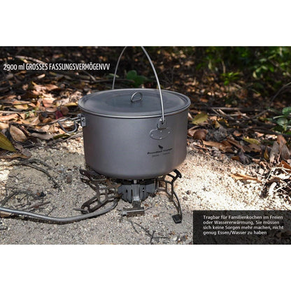 Titantopf Camping 750ml - 1300ml mit Deckel & Griff