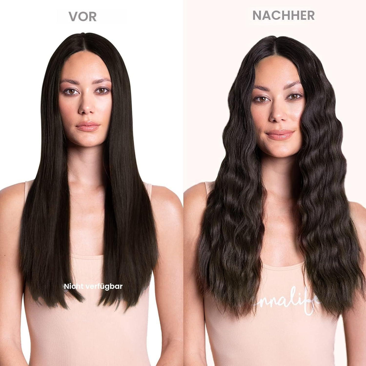 Echthaar Clip-Ins Dunkelbraun 55cm (120g)