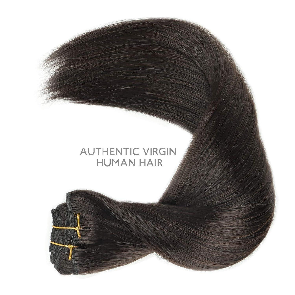 Echthaar Clip-Ins Dunkelbraun 55cm (120g)