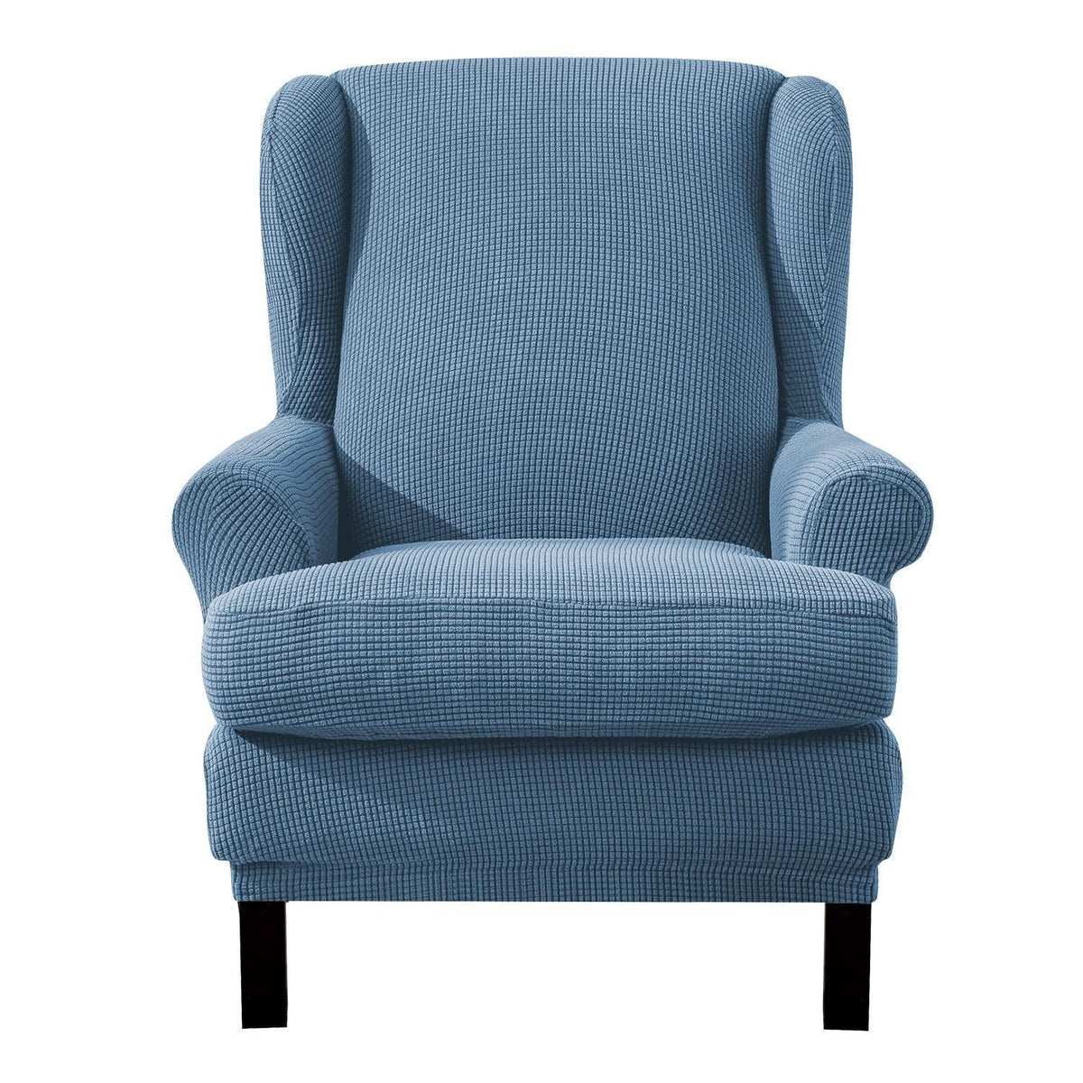 Ohrensesselüberzug 2-teilig Jacquard Denimblau