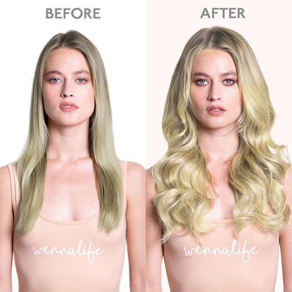 Echthaar Clip-Ins Aschblond bis Platinblond 50cm