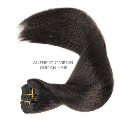 Echthaar Clip-Ins Dunkelbraun 60cm 120g