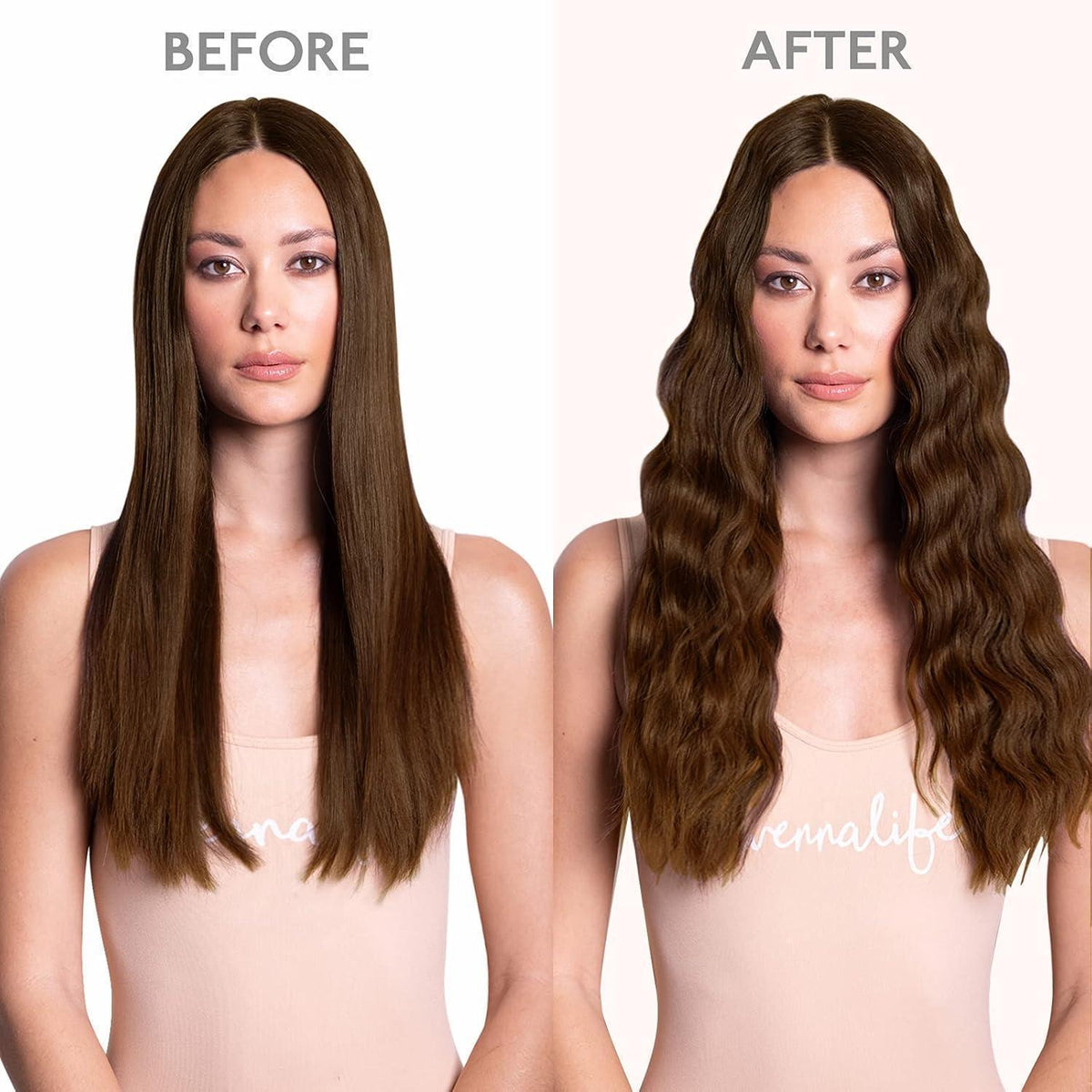 Echthaar Clip-Ins Schokoladenbraun 50cm 120g
