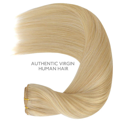 Echthaar Clip-Ins Hellblond Highlights 50cm