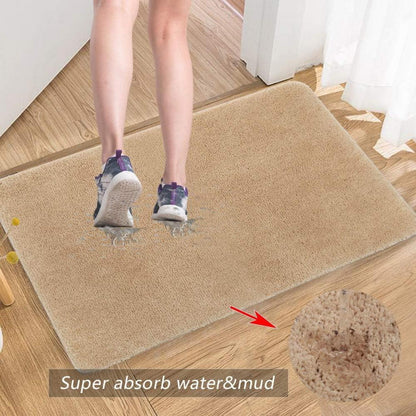 Mikrofaser Fußmatte 60x90 Beige Wasserabsorbierend Rutschfest Waschbar
